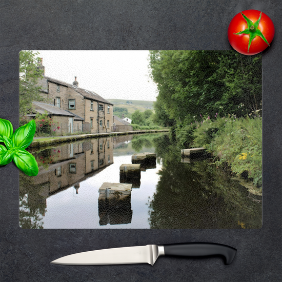 The Stylish Textured Glass Chopping Board. Standedge Canal. Huddersfield. West Yorkshire. England.