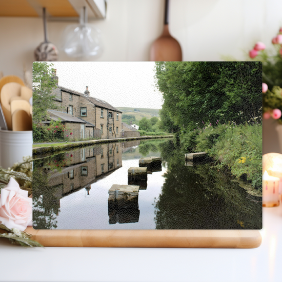 The Stylish Textured Glass Chopping Board. Standedge Canal. Huddersfield. West Yorkshire. England.