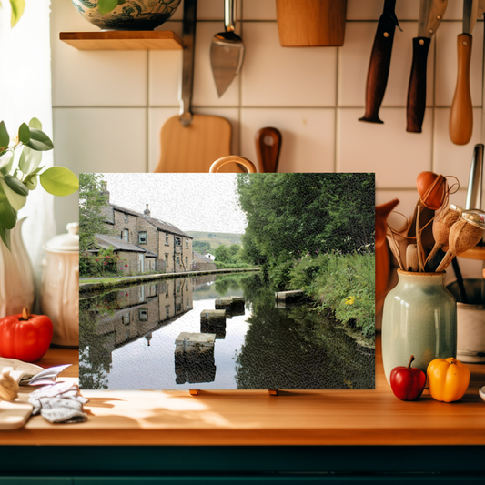 The Stylish Textured Glass Chopping Board. Standedge Canal. Huddersfield. West Yorkshire. England.