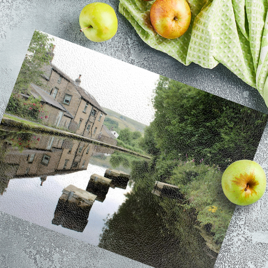 The Stylish Textured Glass Chopping Board. Standedge Canal. Huddersfield. West Yorkshire. England.