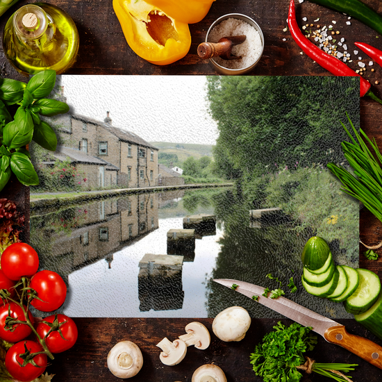 The Stylish Textured Glass Chopping Board. Standedge Canal. Huddersfield. West Yorkshire. England.