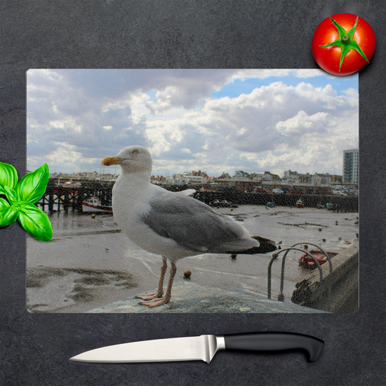 The Stylish Textured Glass Chopping Board. Bridlington. East Riding of Yorkshire. England.