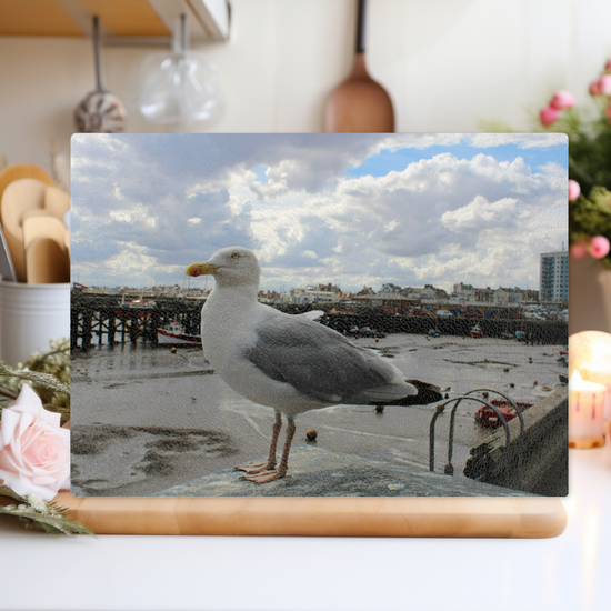 The Stylish Textured Glass Chopping Board. Bridlington. East Riding of Yorkshire. England.