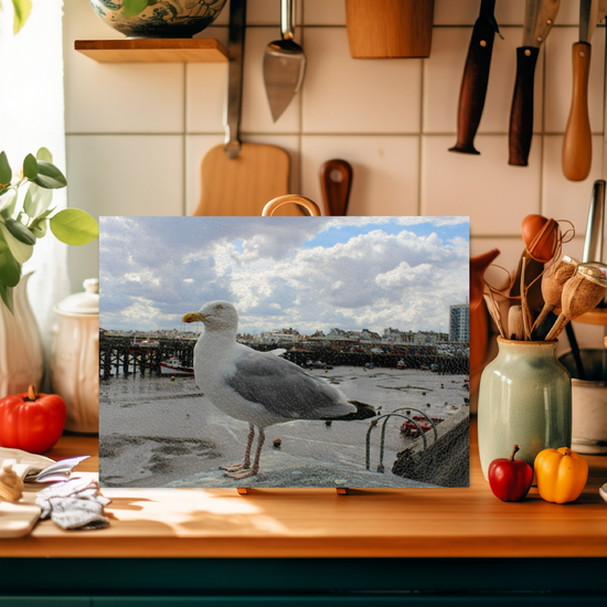The Stylish Textured Glass Chopping Board. Bridlington. East Riding of Yorkshire. England.