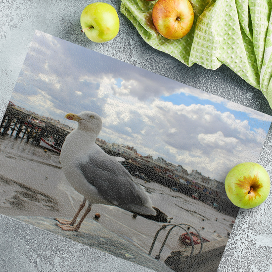 The Stylish Textured Glass Chopping Board. Bridlington. East Riding of Yorkshire. England.