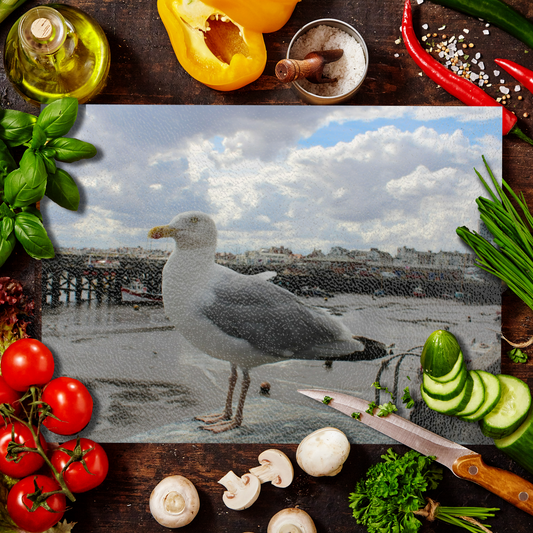The Stylish Textured Glass Chopping Board. Bridlington. East Riding of Yorkshire. England.