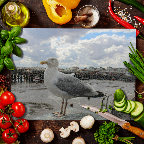 The Stylish Textured Glass Chopping Board. Bridlington. East Riding of Yorkshire. England.