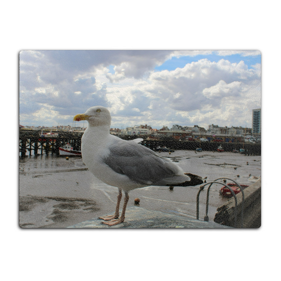The Stylish Textured Glass Chopping Board. Bridlington. East Riding of Yorkshire. England.
