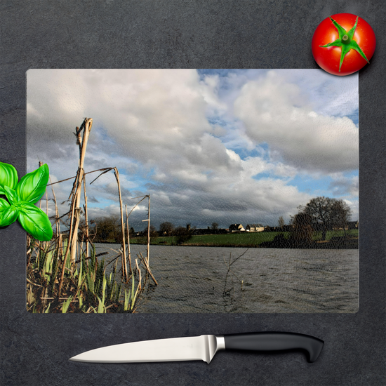 The Stylish Textured Glass Chopping Board. Greasbrough Dam. Rotherham. South Yorkshire. England.