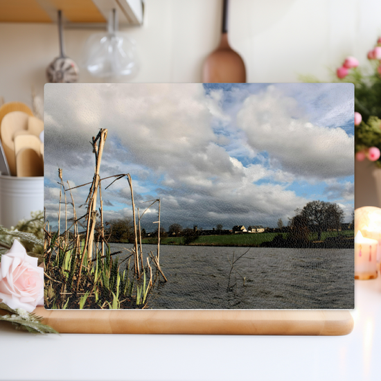 The Stylish Textured Glass Chopping Board. Greasbrough Dam. Rotherham. South Yorkshire. England.