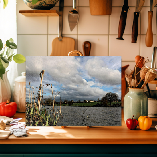 The Stylish Textured Glass Chopping Board. Greasbrough Dam. Rotherham. South Yorkshire. England.