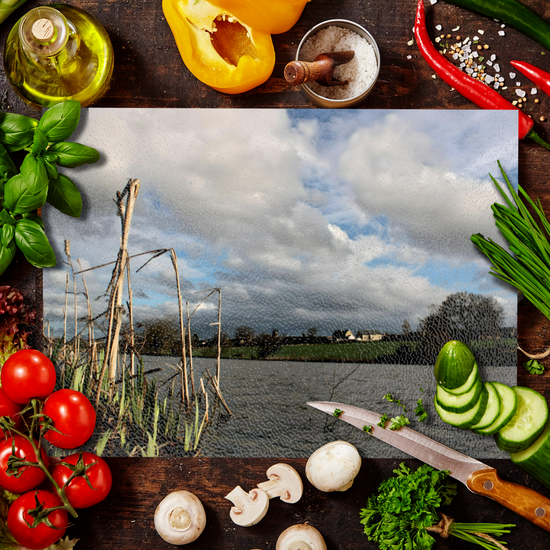 The Stylish Textured Glass Chopping Board. Greasbrough Dam. Rotherham. South Yorkshire. England.
