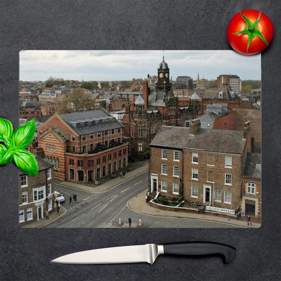 The Stylish Textured Glass Chopping Board. York. North Yorkshire. England.