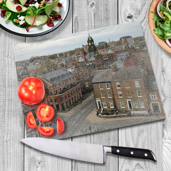 The Stylish Textured Glass Chopping Board. York. North Yorkshire. England.