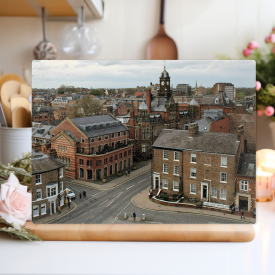 The Stylish Textured Glass Chopping Board. York. North Yorkshire. England.