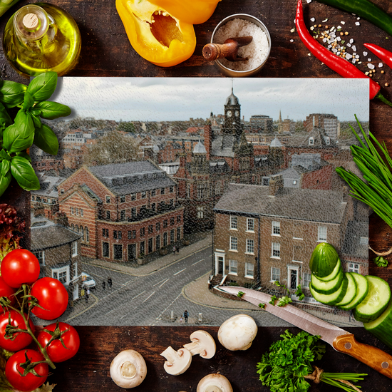 The Stylish Textured Glass Chopping Board. York. North Yorkshire. England.