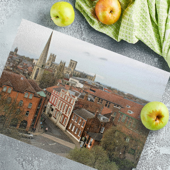 The Stylish Textured Glass Chopping Board. York. North Yorkshire. England.