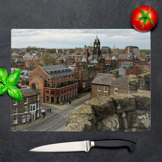 The Stylish Textured Glass Chopping Board. York. North Yorkshire. England.