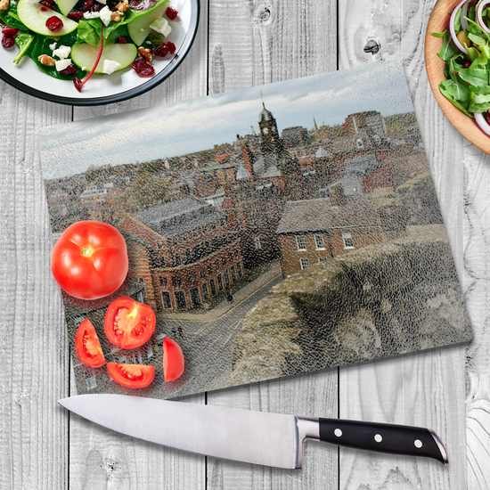 The Stylish Textured Glass Chopping Board. York. North Yorkshire. England.