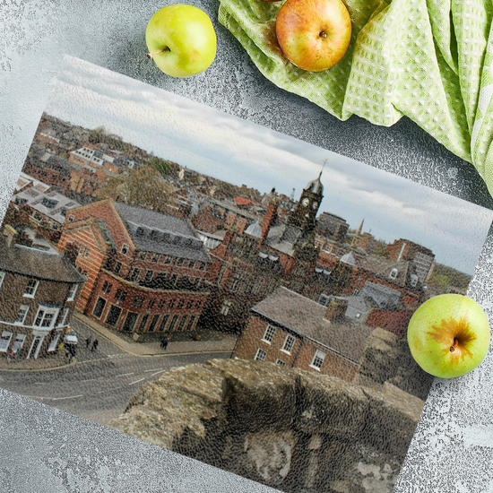 The Stylish Textured Glass Chopping Board. York. North Yorkshire. England.