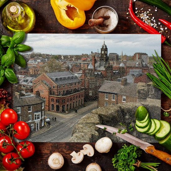 The Stylish Textured Glass Chopping Board. York. North Yorkshire. England.