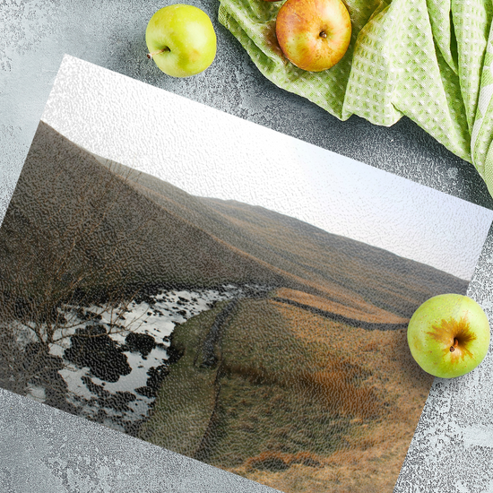 The Stylish Textured Glass Chopping Board. Ingleton Waterfall Trail. Yorkshire Dales National Park. England.
