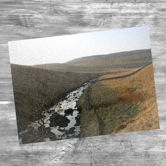 The Stylish Textured Glass Chopping Board. Ingleton Waterfall Trail. Yorkshire Dales National Park. England.