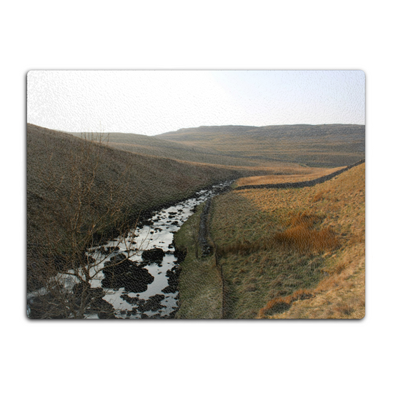 The Stylish Textured Glass Chopping Board. Ingleton Waterfall Trail. Yorkshire Dales National Park. England.