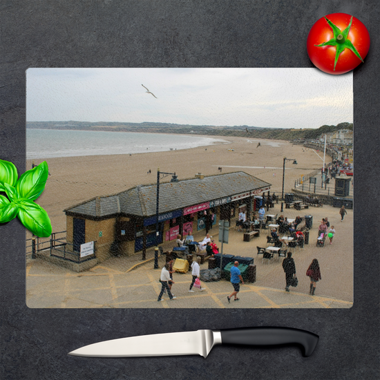The Stylish Textured Glass Chopping Board. Filey. North Yorkshire. England.
