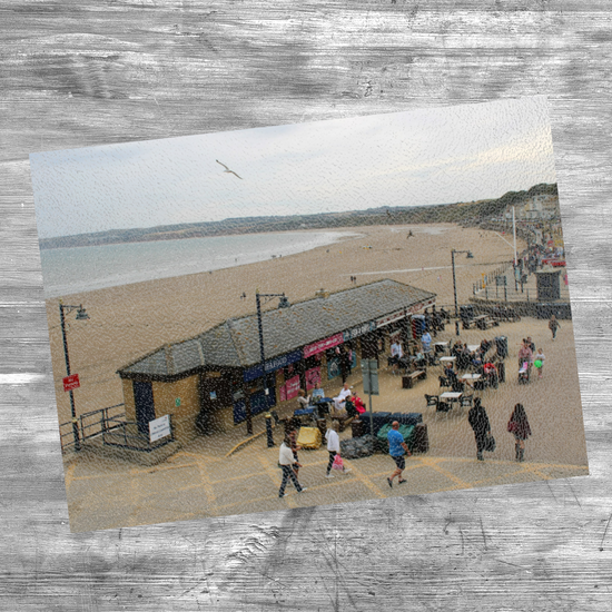 The Stylish Textured Glass Chopping Board. Filey. North Yorkshire. England.