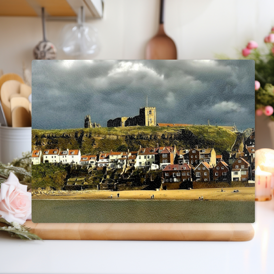 The Stylish Textured Glass Chopping Board. Whitby. North Yorkshire. England.