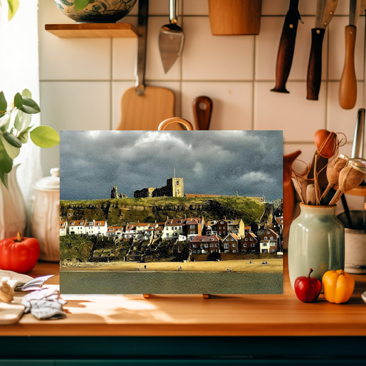 The Stylish Textured Glass Chopping Board. Whitby. North Yorkshire. England.