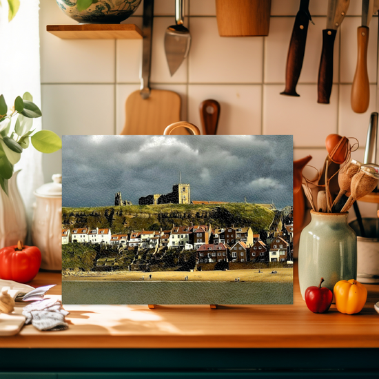 The Stylish Textured Glass Chopping Board. Whitby. North Yorkshire. England.