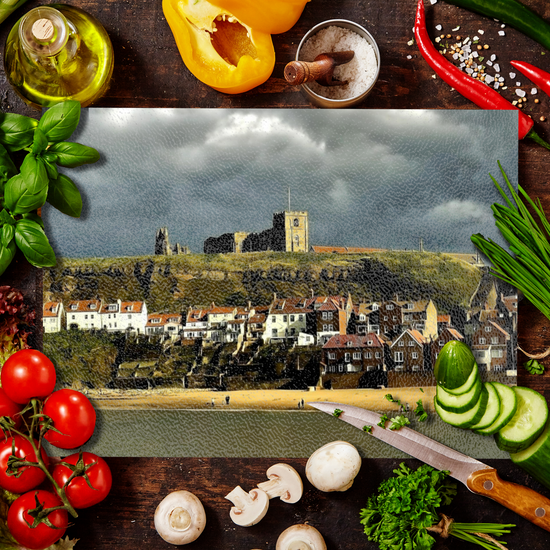 The Stylish Textured Glass Chopping Board. Whitby. North Yorkshire. England.