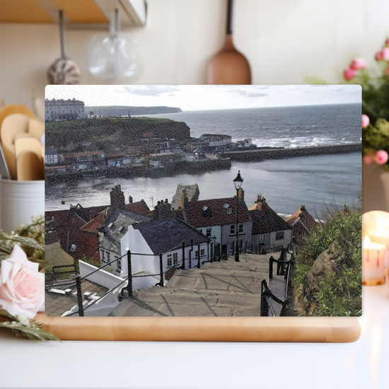 The Stylish Textured Glass Chopping Board. Whitby. North  Yorkshire. England.