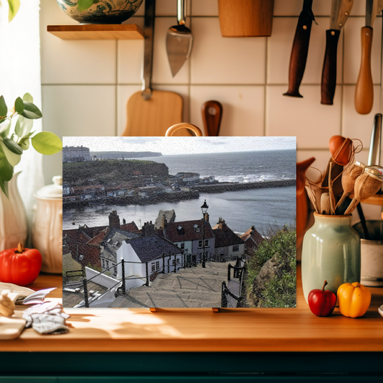 The Stylish Textured Glass Chopping Board. Whitby. North  Yorkshire. England.