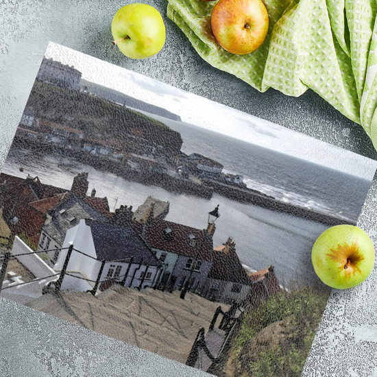 The Stylish Textured Glass Chopping Board. Whitby. North  Yorkshire. England.