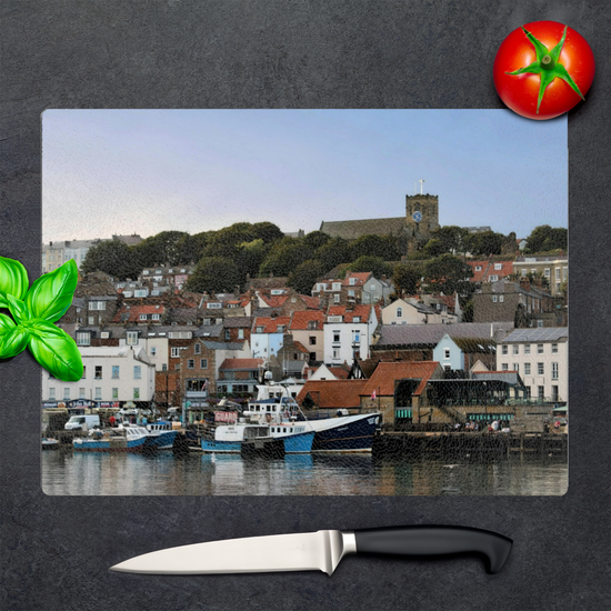 The Stylish Textured Glass Chopping Board. Scarborough. North Yorkshire. England.