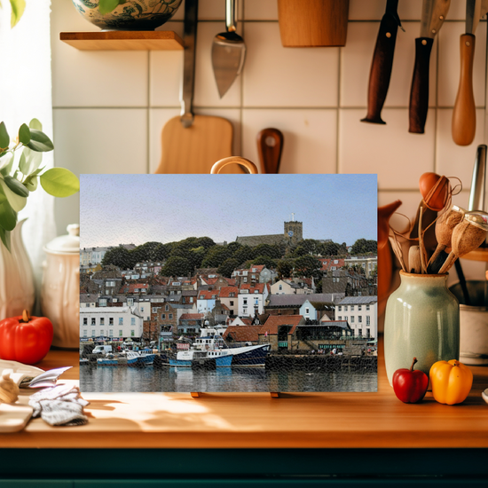 The Stylish Textured Glass Chopping Board. Scarborough. North Yorkshire. England.
