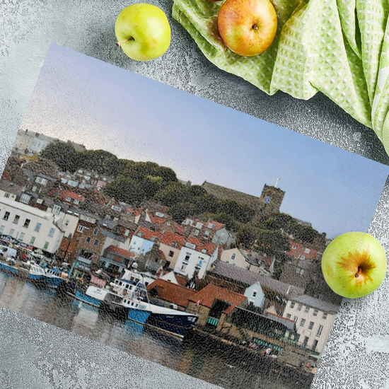 The Stylish Textured Glass Chopping Board. Scarborough. North Yorkshire. England.