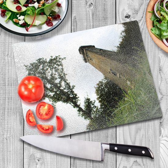 The Stylish Textured Glass Chopping Board. Hoober Stand. Rotherham. South Yorkshire. England.