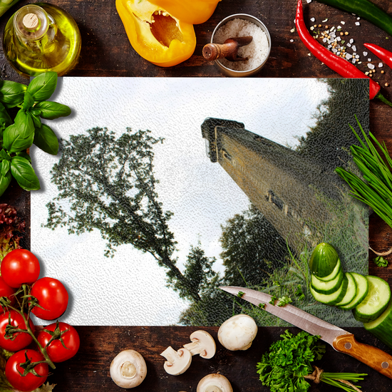 The Stylish Textured Glass Chopping Board. Hoober Stand. Rotherham. South Yorkshire. England.
