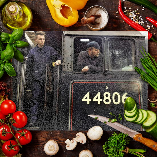 The Stylish Textured Glass Chopping Board. Goathland  Railway Station. Near Whitby. North Yorkshire.  England.