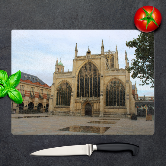 The Stylish Textured Glass Chopping Board. Hull Minster. East Riding of Yorkshire. England.
