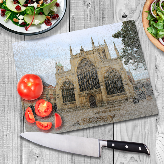 The Stylish Textured Glass Chopping Board. Hull Minster. East Riding of Yorkshire. England.