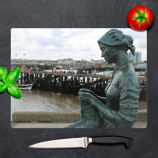 The Stylish Textured Glass Chopping Board. Bridlington. East Riding of Yorkshire. England.