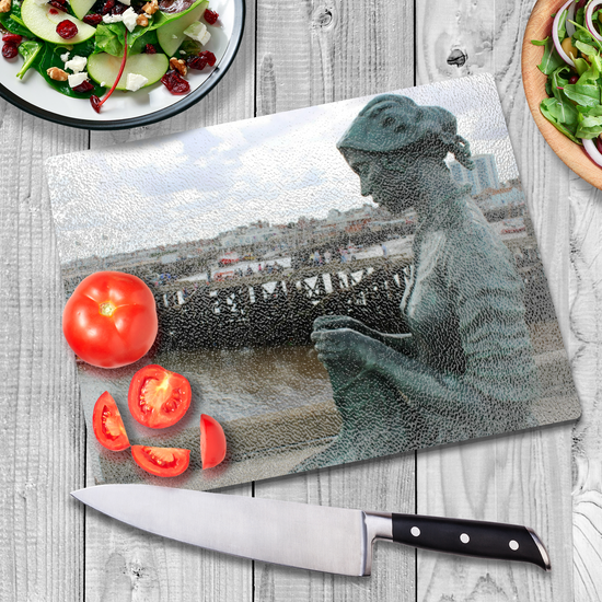 The Stylish Textured Glass Chopping Board. Bridlington. East Riding of Yorkshire. England.