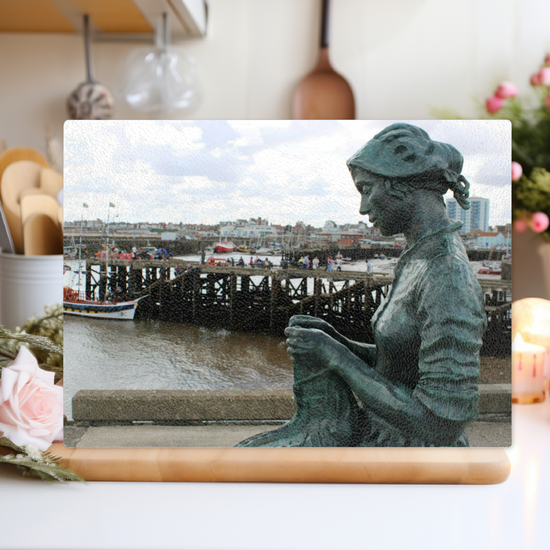 The Stylish Textured Glass Chopping Board. Bridlington. East Riding of Yorkshire. England.