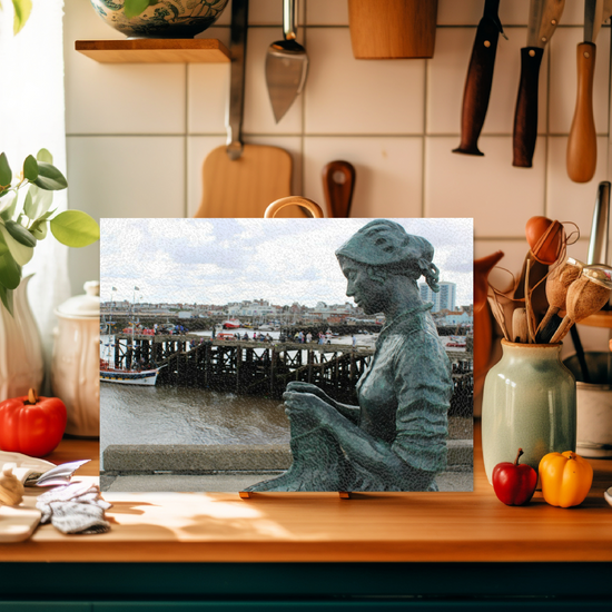 The Stylish Textured Glass Chopping Board. Bridlington. East Riding of Yorkshire. England.