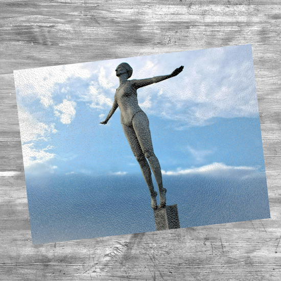 The Stylish Textured Glass Chopping Board. Scarborough Diving  Belle. North Yorkshire. England.